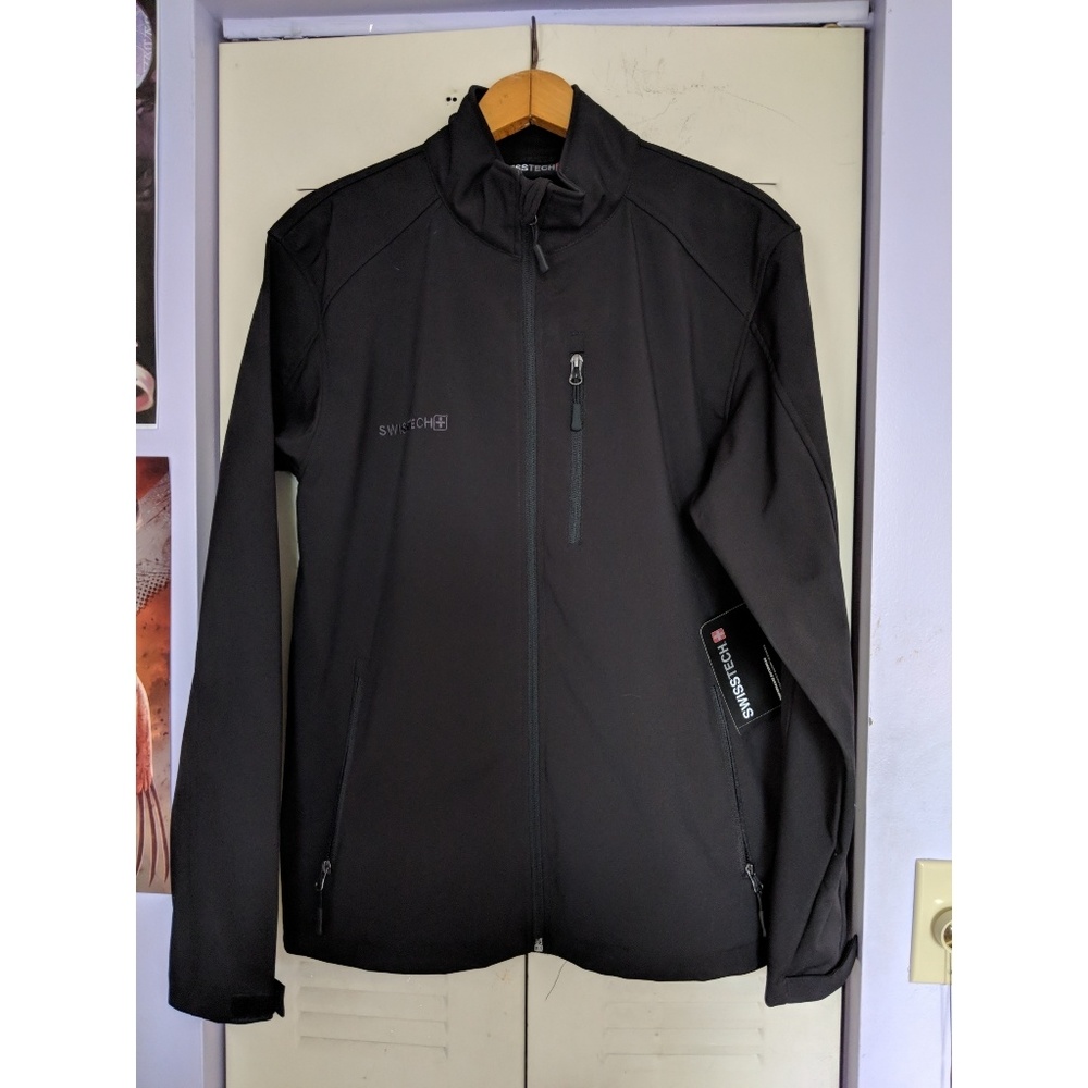 Black Zip Up Wind Breaker Jacket